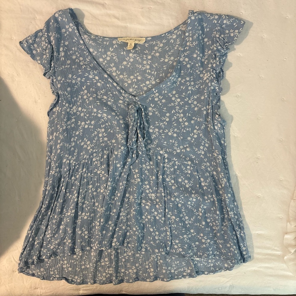 Floral Blue Women's Top